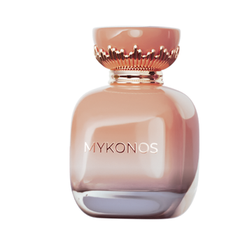 MYKONOS Musk Aura perfume bottle – clean musky fragrance for women, UAE