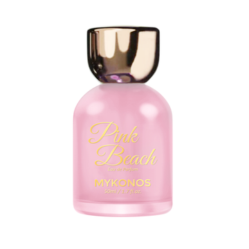 MYKONOS Pink Beach perfume bottle – fruity gourmand summer fragrance, UAE