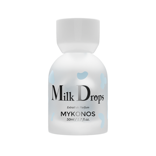 MYKONOS Milk Drops perfume bottle – creamy musk fragrance, UAE