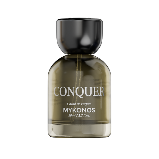 MYKONOS Conquer perfume bottle – fresh amber fragrance for men, UAE